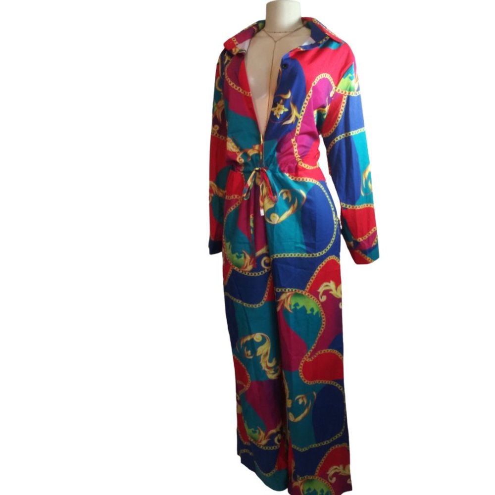 Colorful Wide-Leg Pants Jumpsuit***NEVER WORN*** - Picture 9 of 12